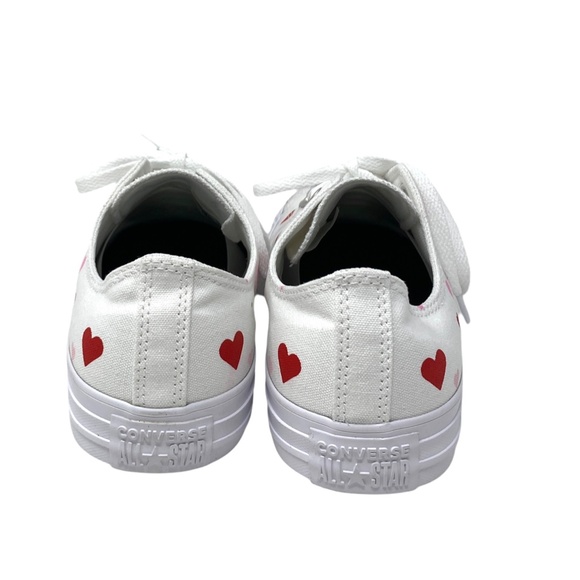 Converse Ctas Low Top Shoe Heart White Canvas Skate Men Size Custom 168958C-WWWH - Picture 5 of 9